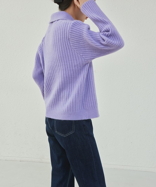 「MAISON DE THERESE」 ニットカーディガン M ブルー レディース_画像5