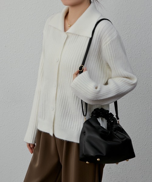 「MAISON DE THERESE」 ニットカーディガン M ブルー レディース_画像9