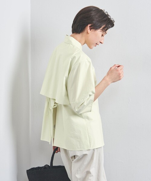 ブラウス シャツ バックスリットリボン ブラウス レディース