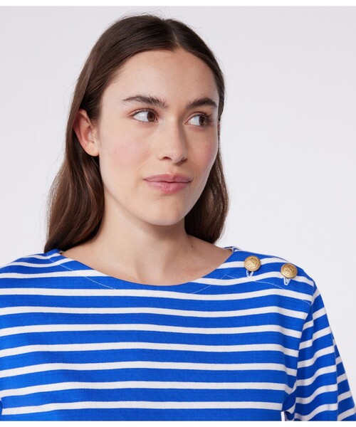 トレーナー スウェット 肩ボタンマリニエールプルオーバー レディース PETIT BATEAU トレーナー スウェット 肩ボタンマリニエールプル