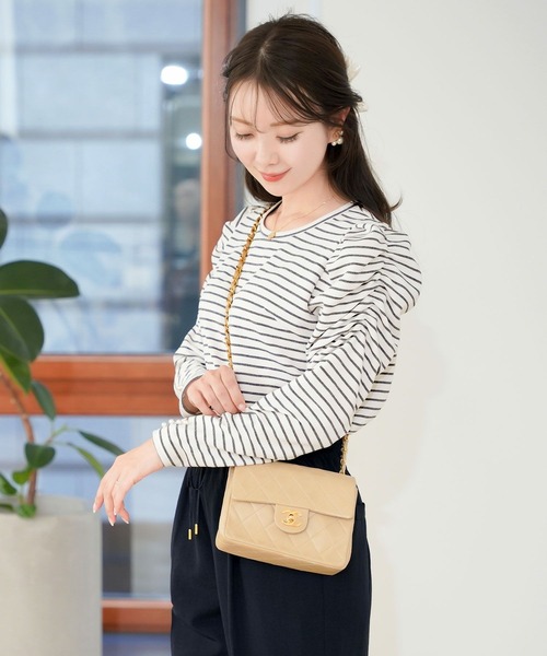 tシャツ パワショル スリーブ 8分袖 カットソー le reve vaniller レディース le reve vaniller tシャツ パワショル スリーブ 8分袖