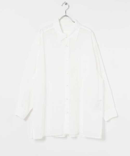 ブラウス シャツ 「別注」MIDIUMISOLID×TGM　sheer voile shirts レディース