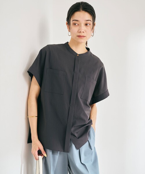ブラウス シャツ Breeze Cool ポケット ショートスリーブ シャツ -マシンウォッシャブル・吸水速乾・通気性- レディース