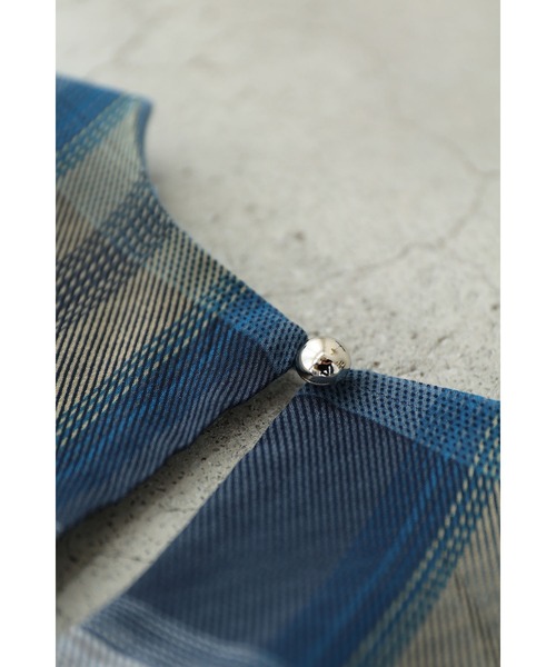 cawaii ワンピース 流線タックの涼やかチェックミディアムワンピース