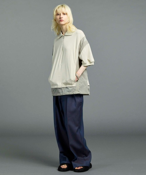 メゾンスペシャル ポロシャツ オーバーサイズ UNISEX》OUTLAST Prime-Over Crew Neck Knit Polo Shirt/アウト