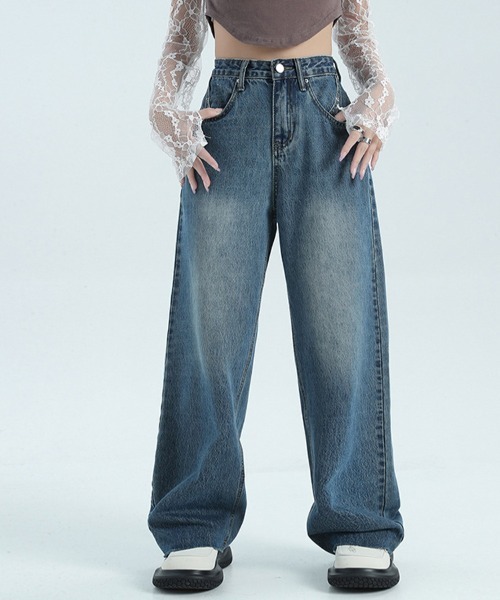 [Doux Belle] обработка Denim брюки MEDIUM оттенок голубого прочее женский 