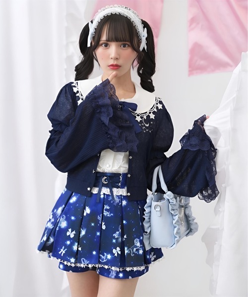 専用出品2609 Ank Rouge（アンクルージュ） カーディガン 星座の姫袖カットカーデ