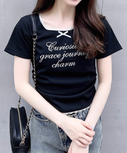 tシャツ フロントギャザーリボンT Front Gather Ribbon T レディース Front Gather RIbbon T/フロントギャザーリボンT – LOVE POMME POMME