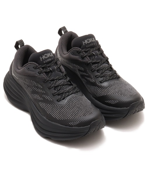 美品 ホカオネオネ BONDI 8 WIDE ランニングシューズ 黒 23.5 HOKA ONE ONE ホカ オネオネ 1123202 BBLC BONDI 8 ボンダイ