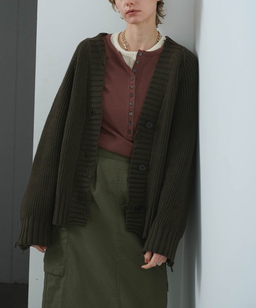 kha:ki（カーキ） ニット セーター 「KHA:KI / カーキ」DAMAGE RIB