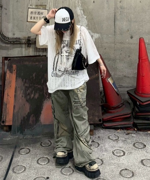 シャツ rue様 HECT】Big W-pocket Draw Cord Seersucker Check S/S Shirt