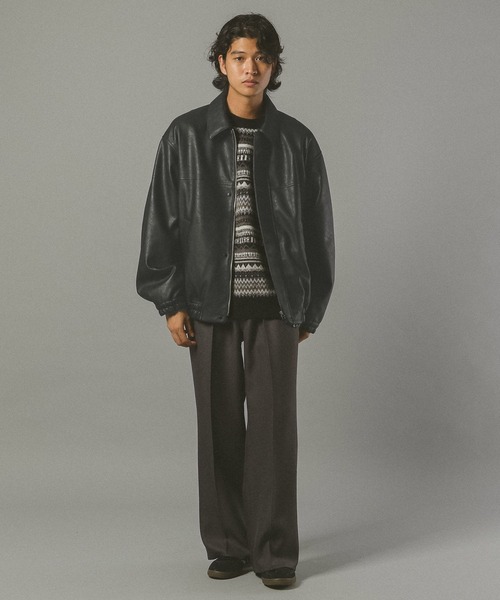 バギースラックス ワイドフレア モード 黒 古着 バギースラックス ワイドフレア モード 黒 古着 スラックス 総柄