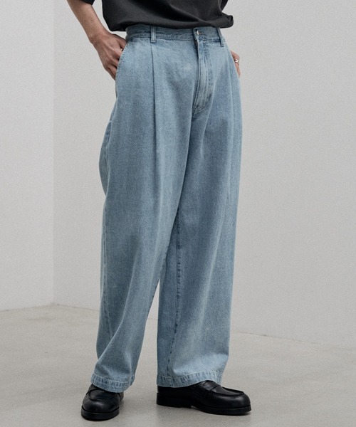 「WYM LIDNM」 加工デニムパンツ S ライトブルー メンズ