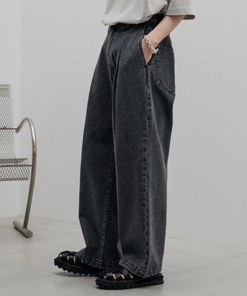 「WYM LIDNM」 加工デニムパンツ S ライトブルー メンズ
