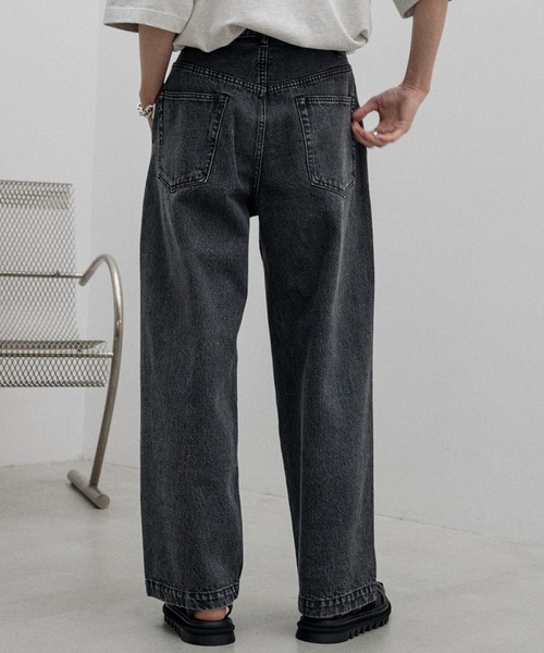 「WYM LIDNM」 加工デニムパンツ S ライトブルー メンズ
