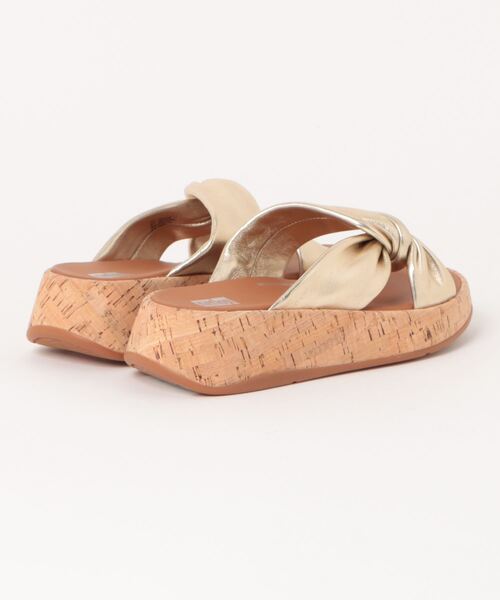 【 】ゴールドロゴフラットスライドサンダル FitFlop 「fitflop」 フラットサンダル US7 ゴールド系その他