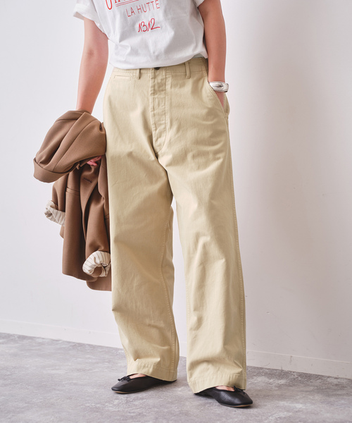 【値下げ】新品　Spick & Span ピンク ワイドパンツ カラーチノパン Spick & Span】Higuchi × S チノワイドパンツ ピンク - メルカリ