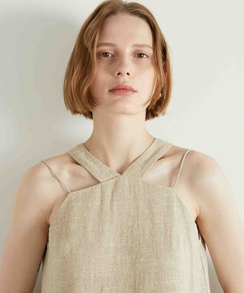ワンピース LA PEAU DE GEM linen long one piece LA PEAU DE GEM】linen long one piece/リネンロングワンピ