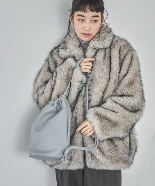 【美品】ルイフェロー リアルファー ファーコート ハーフコート グレー×ベージュ 2178449169.jpg?1707961798
