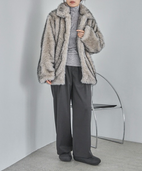 feepur（フェピュール） コート アウター ミックスファーミドルコート