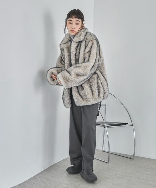 feepur（フェピュール） コート アウター ミックスファーミドルコート