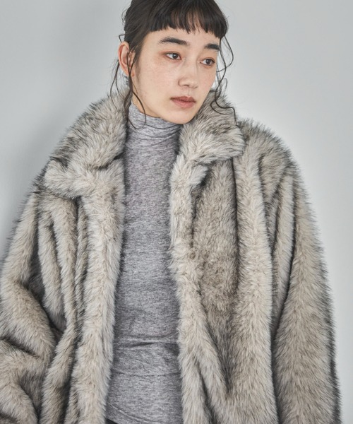 feepur（フェピュール） コート アウター ミックスファーミドルコート