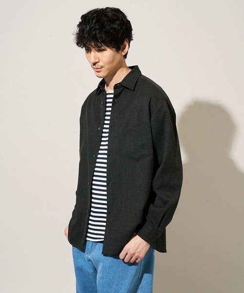 Y's ワイズ　半袖シャツ　シワ加工　羽織り　シルク混　ブラウン　日本製 a.v.v（アー・ヴェ・ヴェ） シャツ 春先の軽い羽織に「イージーケア