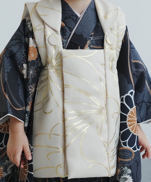 【8/16-17限定】 utatane 七五三 ひよこ商店 被布着物　3歳男児 新品 utatane ひよこ商店 被布セット 七五三 男の子 レンタル】七五三