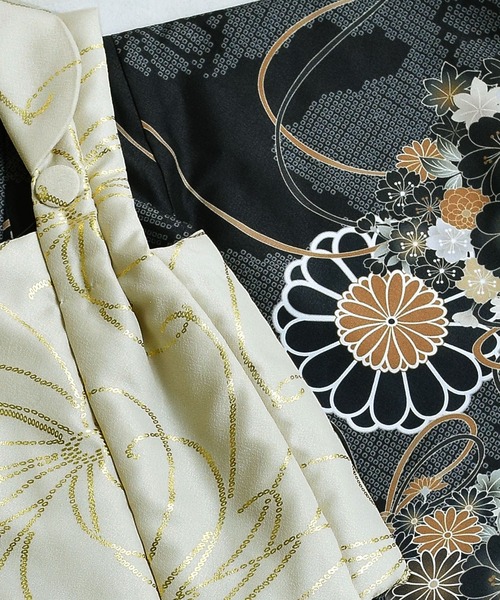 未着用‼️utatane 被布コートセット ひよこ商店 ベージュ金彩×ネイビー七宝 utatane 着物 七五三3歳用被布コートセット 男の子 ひよこ商店