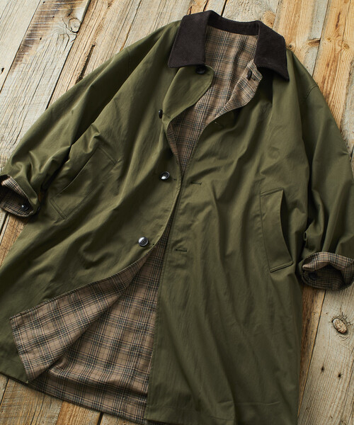 ステンカラーコート コート 限定展開 ビッグシルエット コーデュロイカラー リバーシブル ステンカラーコート メンズ | FREAK'S STORE | 04