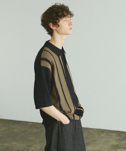 「Bleme」 半袖ニット M ブラック メンズ_画像5