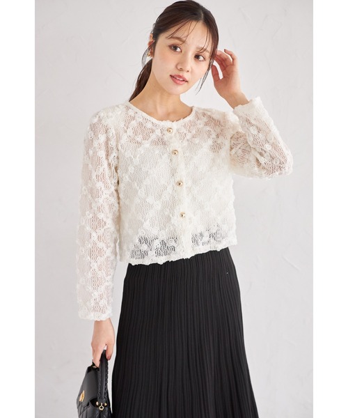 みな(^_^ゞダイアグラム✨フラワーレースカーディガン❤ tocco closet（トッコ クローゼット） カーディガン 「ZOZO限定