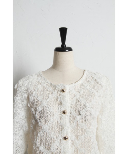 tocco closet　新品希少‼フラワーパッチカーディガン tocco closet（トッコ クローゼット） カーディガン 「ZOZO限定