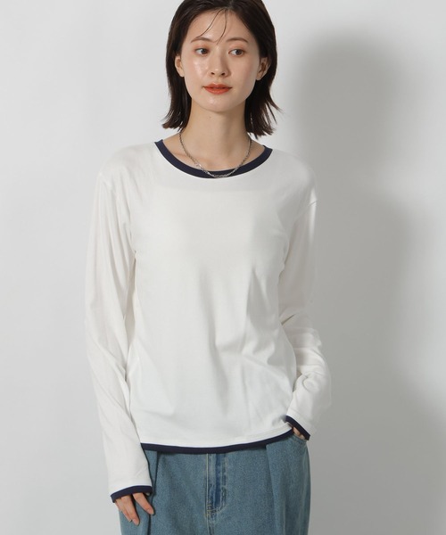 LAKOLE（ラコレ） ヘンリーネック tシャツ 2WAYヘンリーネック長袖