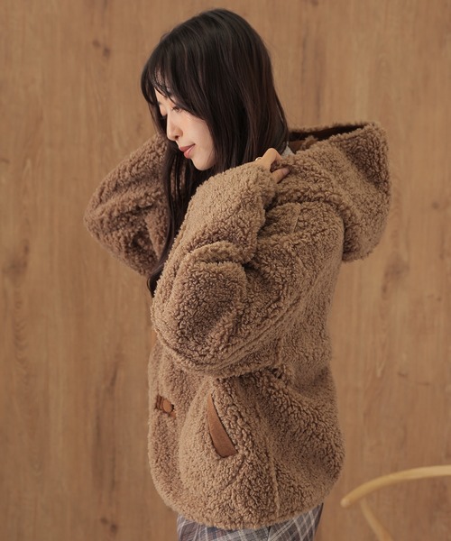 SUWDEE ムートンコート ボアコート mouton boa reversible hooded coat
