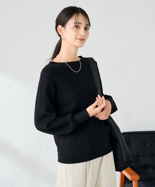 a.v.v（アー・ヴェ・ヴェ） ニット セーター 「洗える」ボートネック美