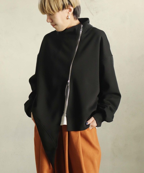 pochiko商品 BITTOKO（ビットコ） ブルゾン アウター ハイネックデザインアシメZIP