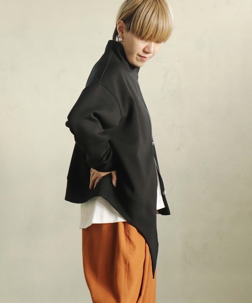 BITTOKO（ビットコ） ブルゾン アウター ハイネックデザインアシメZIP