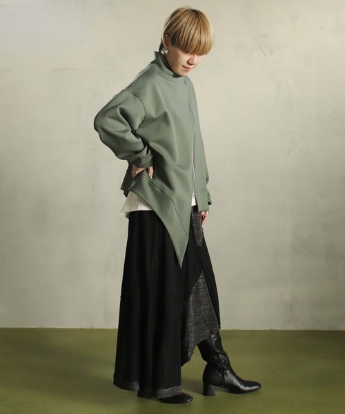 BITTOKO（ビットコ） ブルゾン アウター ハイネックデザインアシメZIP