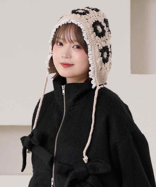 kutir（クティール） ニット帽 ニットキャップ kutirlune／クロシェ風
