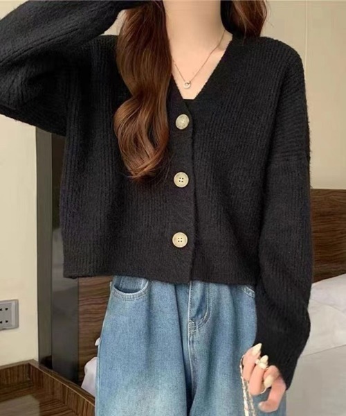 Sally Lunn カーディガン ボタン付きニットカーディガン レディース