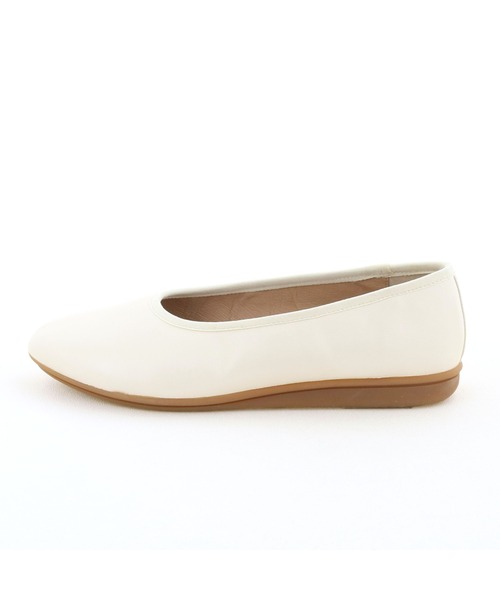 「あしながおじさん」 フラットパンプス 22.5cm グレイッシュベージュ レディース_画像5