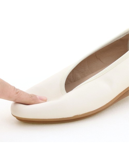 「あしながおじさん」 フラットパンプス 22.5cm グレイッシュベージュ レディース_画像7