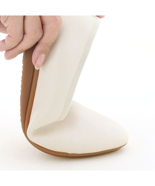 「あしながおじさん」 フラットパンプス 22.5cm グレイッシュベージュ レディース_画像8