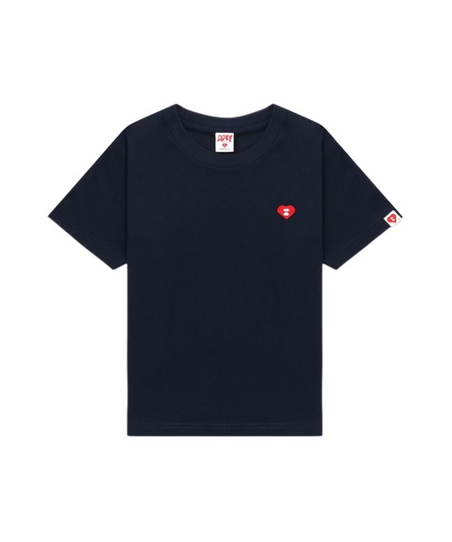 【neeee】A BATHING APE クロップドTシャツ ネイビー A BATHING APE（アベイシングエイプ） tシャツ HEART BADGE CROP TEE