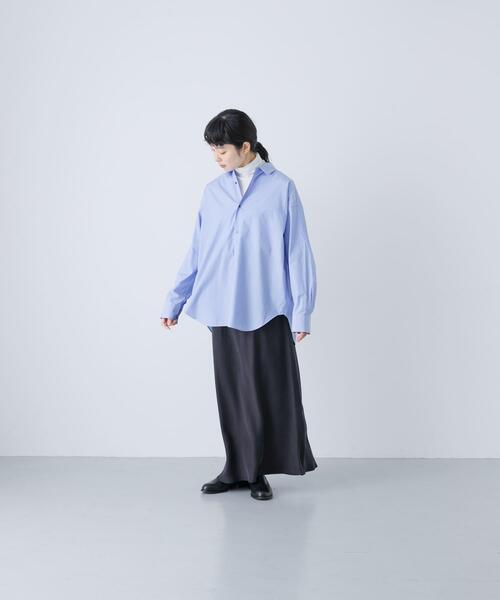 かぐれ ブラウス シャツ コットンストライプレギュラーシャツ