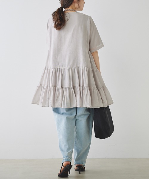 「PUAL CE CIN」 半袖ワンピース FREE ブルー レディース_画像3