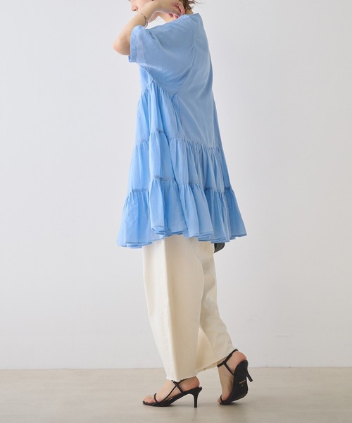 「PUAL CE CIN」 半袖ワンピース FREE ブルー レディース_画像5