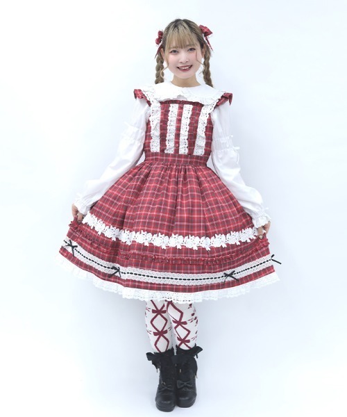 Chalmiere（シャルミエール） ワンピース タータンチェックジャンスカ