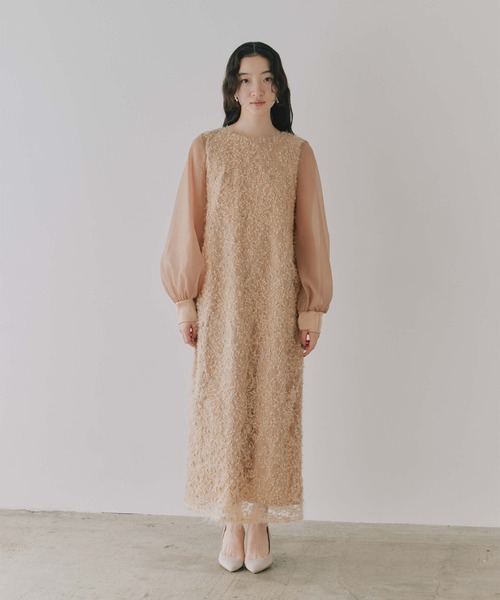 kaene（カエン） ワンピース スパンコールヤーンドレス「結婚式 二次会 